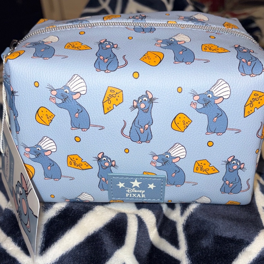 Disney Pixar Blue Cosmetic Bag with Ratatouille Design